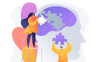 Mindfulness abstract concept vector illustration. Mindful meditating, mental calmness and self-consciousness, focusing and releasing stress, anxiety alternative home treatment abstract metaphor.